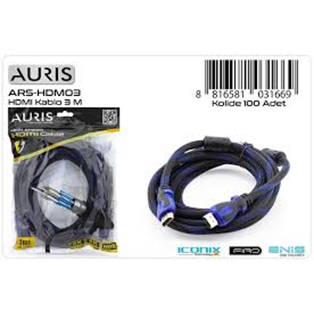 AURİS HDM03 HDMİ Kablo 3 Mt.
