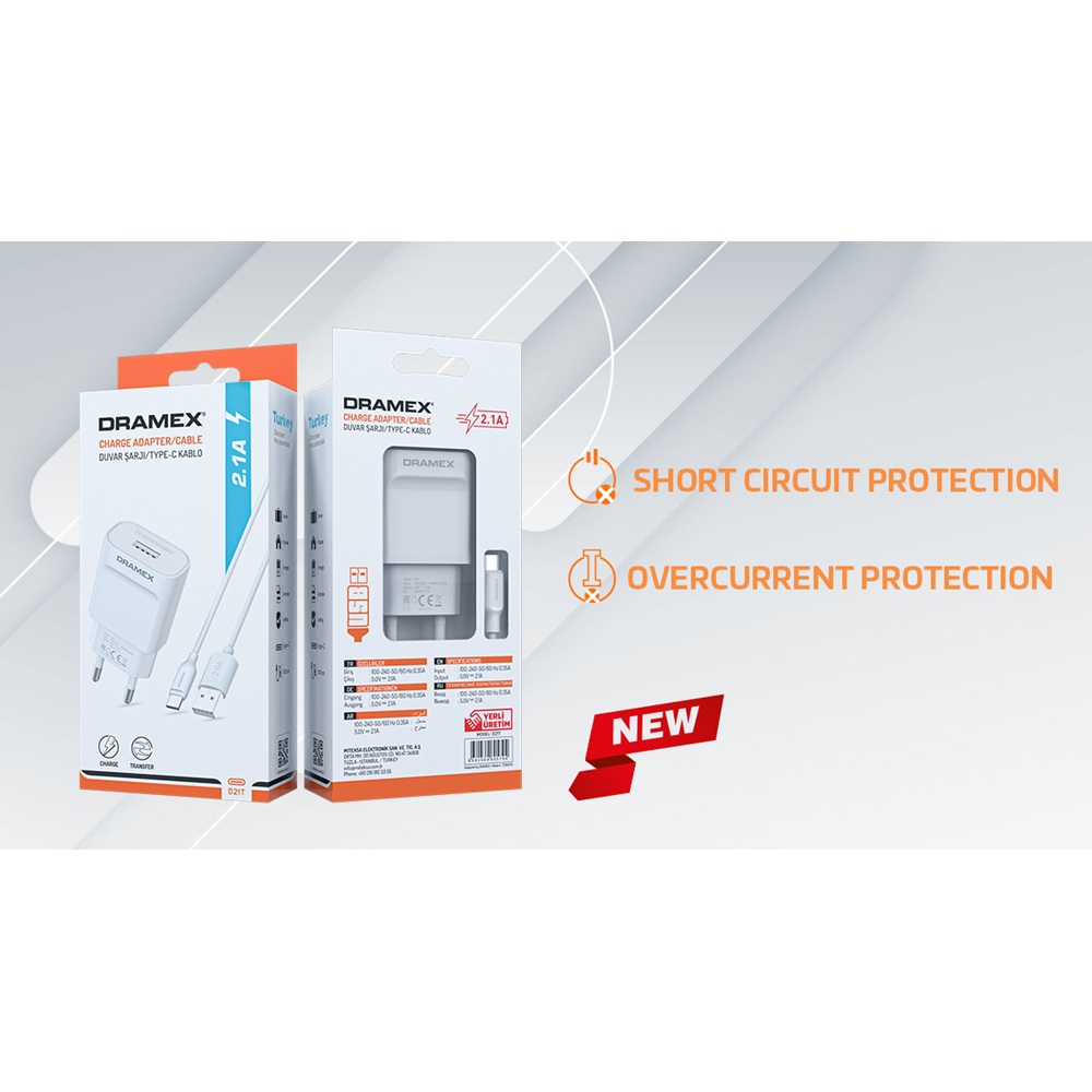 Dramex 2,1A Usb Giriş Type-C Set D21T