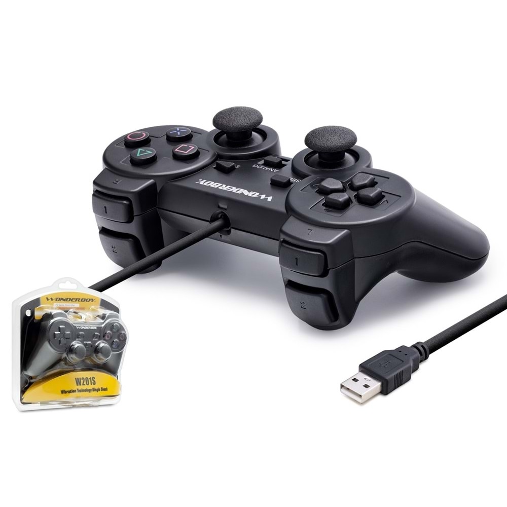 Wonderboy W201S Titreşimli Usb 2,0 Oyun Kolu Pc