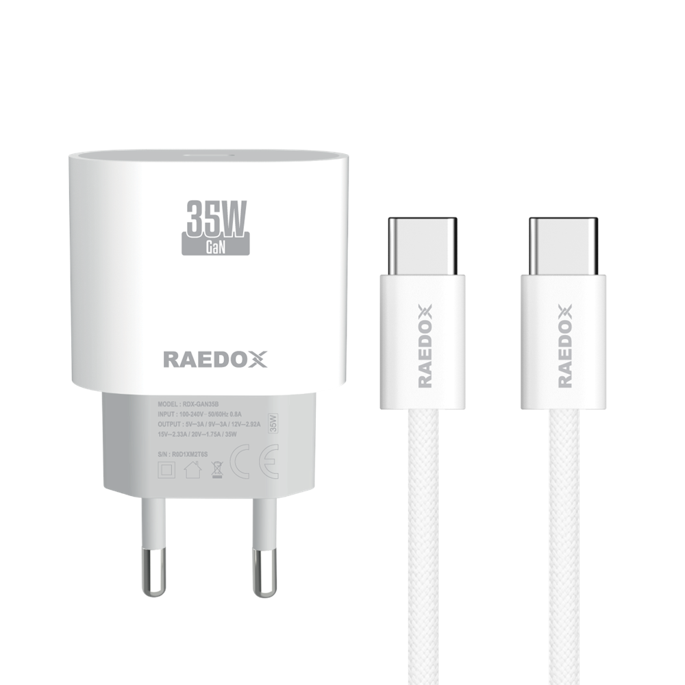 Raedox 35W Gan Type-C Hızlı Seyehat Şarj Seti