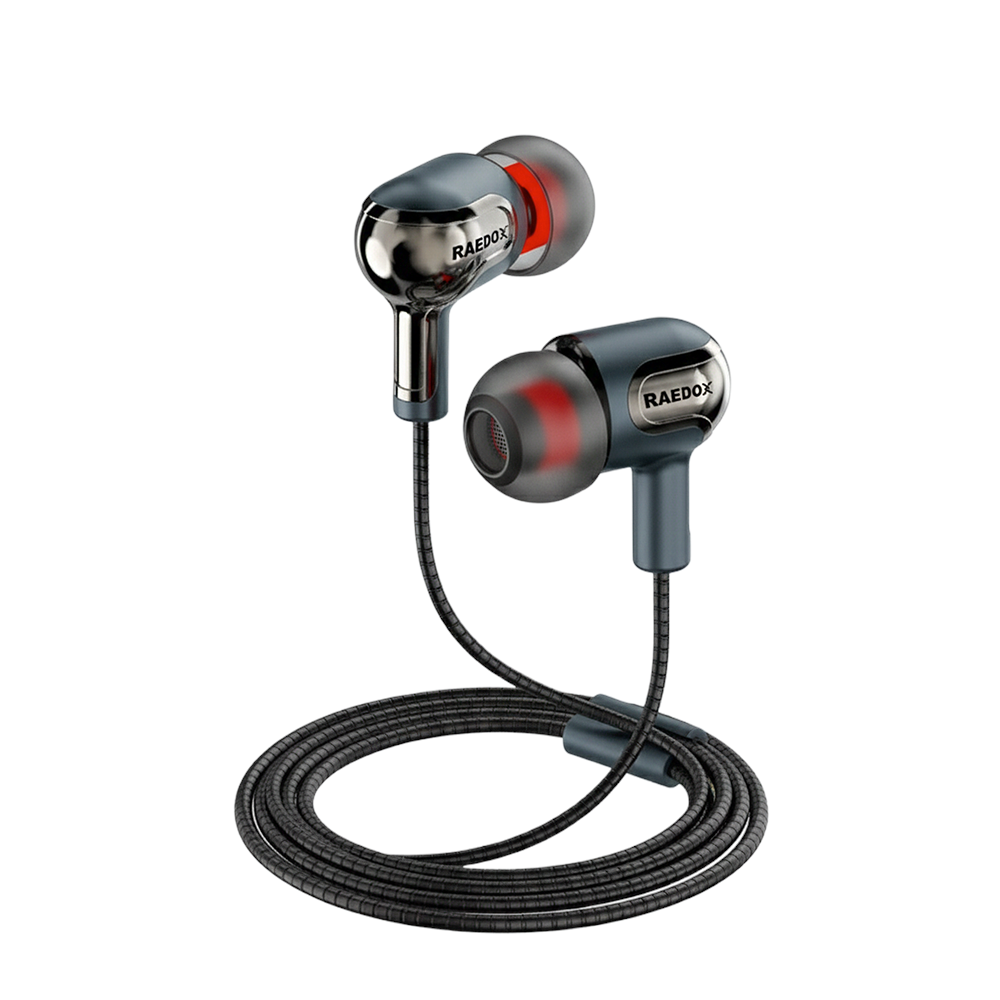 Raedox Stereo Earphone Extra Bass Jack Kulaklık Gri