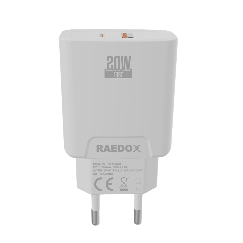 Raedox 20W Usb+PD Hızlı Şarj Adaptörü