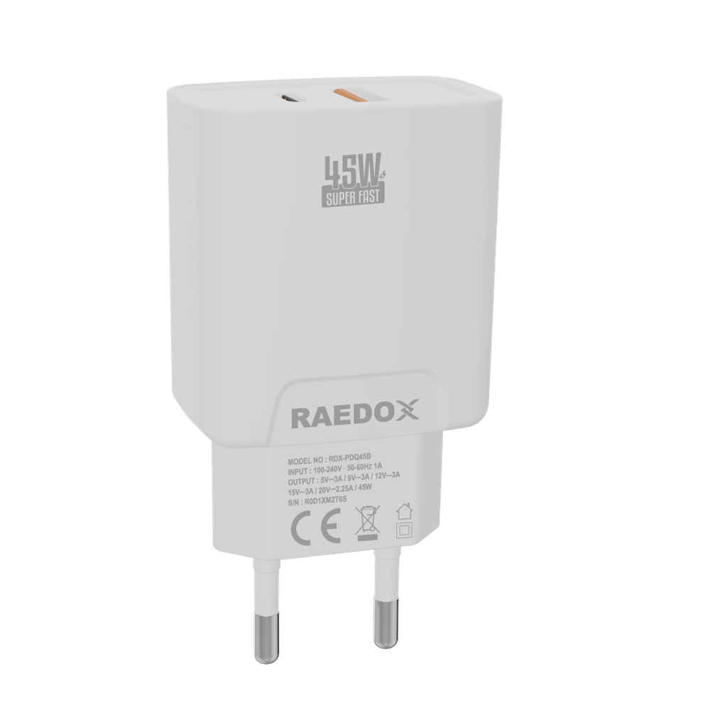 Raedox 45W Usb+PD Hızlı Şarj Adaptörü
