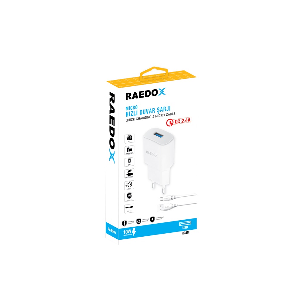 Raedox 10W 2.4A Micro Duvar Şarjı