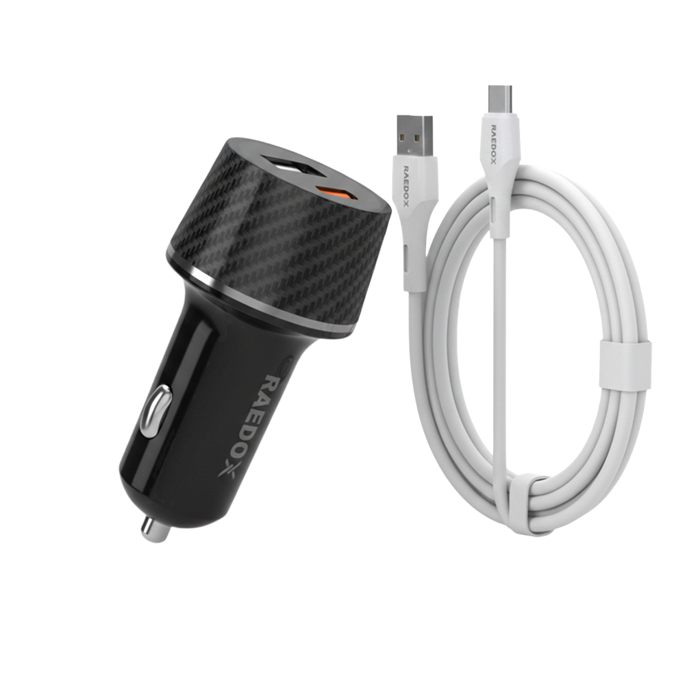 Raedox 4.0A 38W PD+Usb Hızlı Type-C Araç Şarj Seti