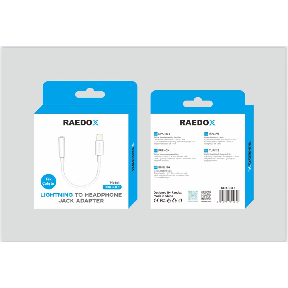 Raedox Lıghtnıng To Headphone Jack Adapter