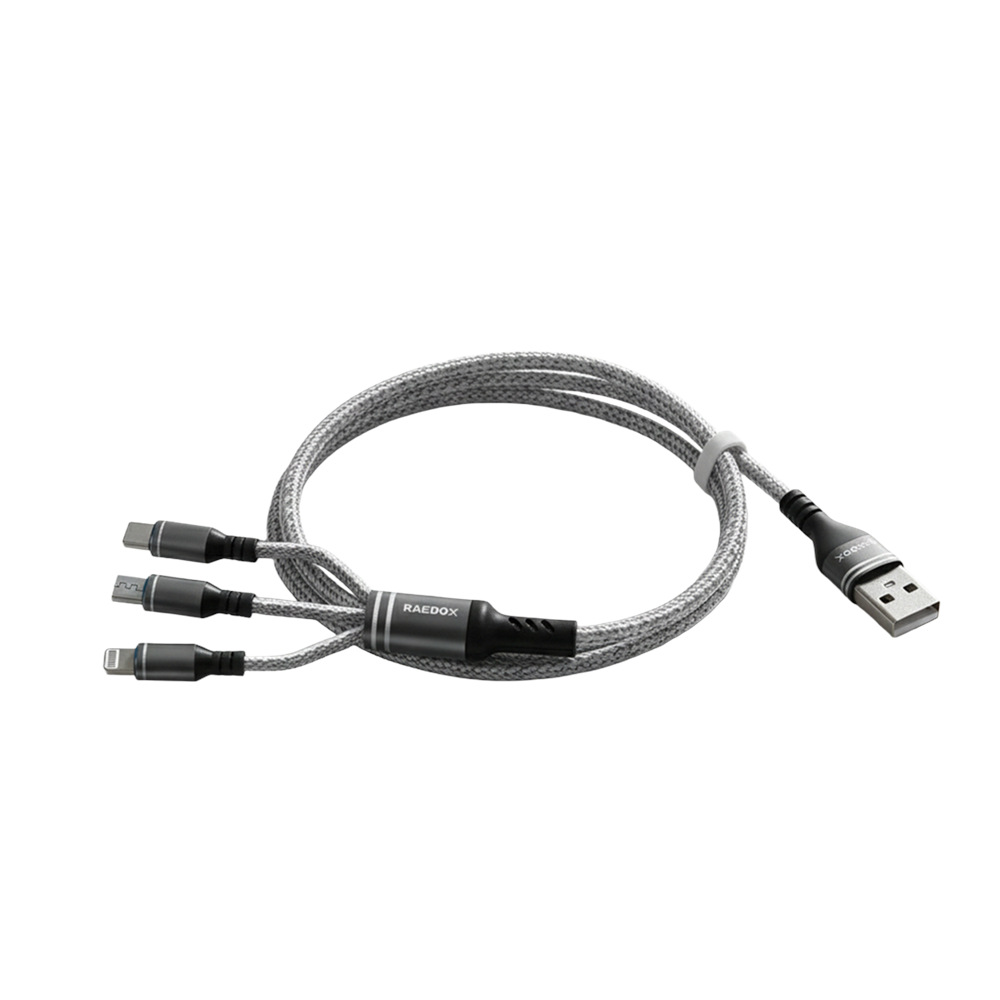 Raedox 3.4A 3 İN 1 Hasır Çoklu Hızlı Kablo