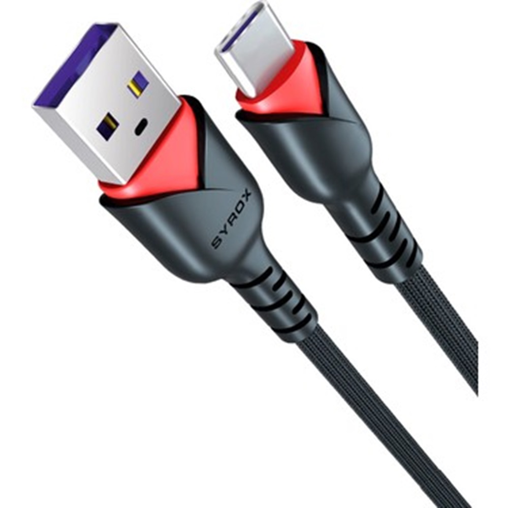 Syrox Type-C 1M / Kırmızı Siyah Gül -C92
