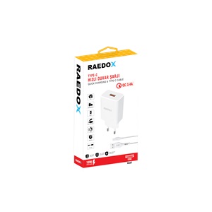 Raedox 18W 3.4A Type-C Duvar Şarjı