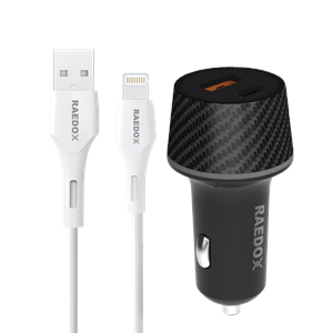 Raedox 4.0A 38W PD+Usb Hızlı Ligting Araç Şarj Seti