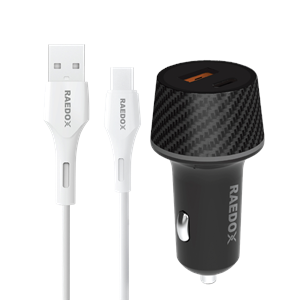 Raedox 4.0A 38W PD+Usb Hızlı Type-C Araç Şarj Seti