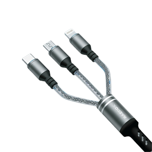 Raedox 3.4A 3 İN 1 Hasır Çoklu Hızlı Kablo