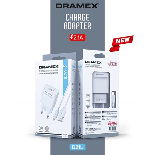 Dramex 2.1A Usb Giriş Lightninig Set