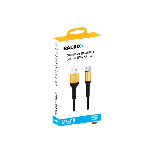 Raedox K03M Usb to Micro 1M / 3A Kablo