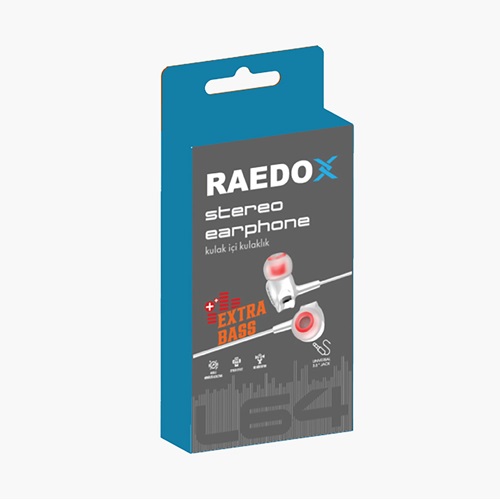 Raedox Stereo Earphone Extra Bass Jack Kulaklık Beyaz