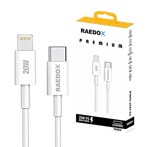 Raedox PD20LK 3.0A 20W PD Type-c To Lıghtnıng Kablo