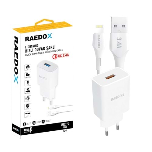 Raedox R24L 10W 2.4A Lightning Duvar Şarjı