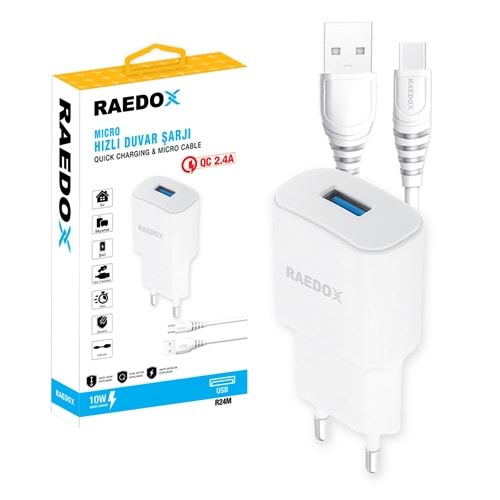 Raedox R24M 10W 2.4A Micro Duvar Şarjı