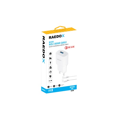 Raedox 10W 2.4A Micro Duvar Şarjı