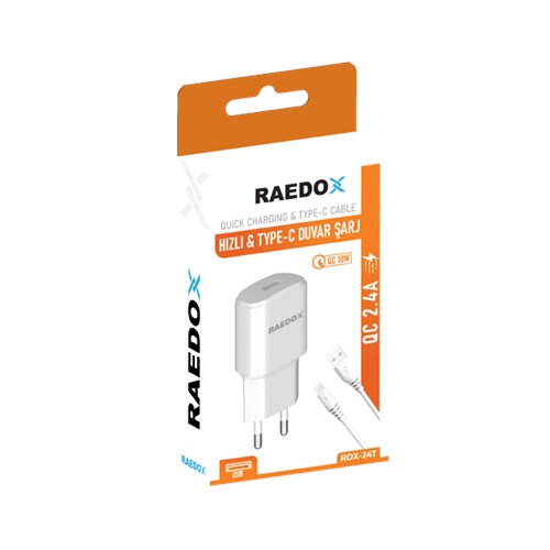 Raedox 10W 2.4A Type-C Duvar Şarjı
