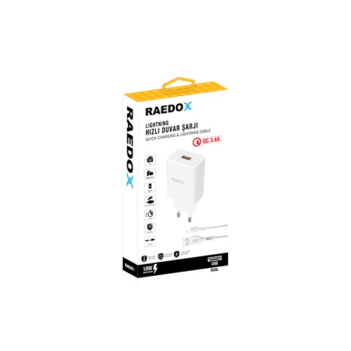 Raedox 18W 3.4A Lightning Duvar Şarjı