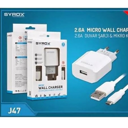 Syrox Note 4/5 - S6/S7 Set 2,6 Amper Micro Ev Şarjı - SYX-J47
