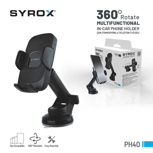Syrox Çok Fonksiyonlu Araç İçi Telefon Tutucu Ph40