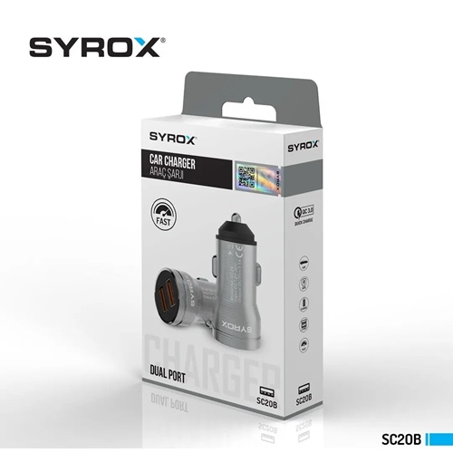Syrox Çift Girşi 3.1A Usb Araç Başlık