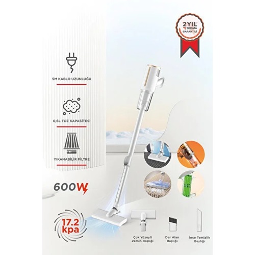 Torima Tvc-01 Whıte Wıred Vertıcal Vacuum