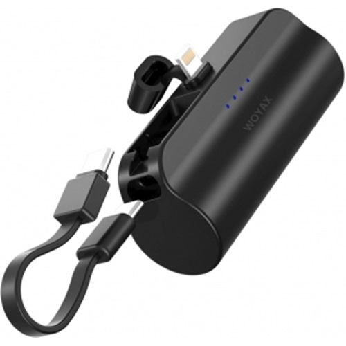 Woyax 5000mAh Soketli Powerbank Siyah Ligting Kablolu